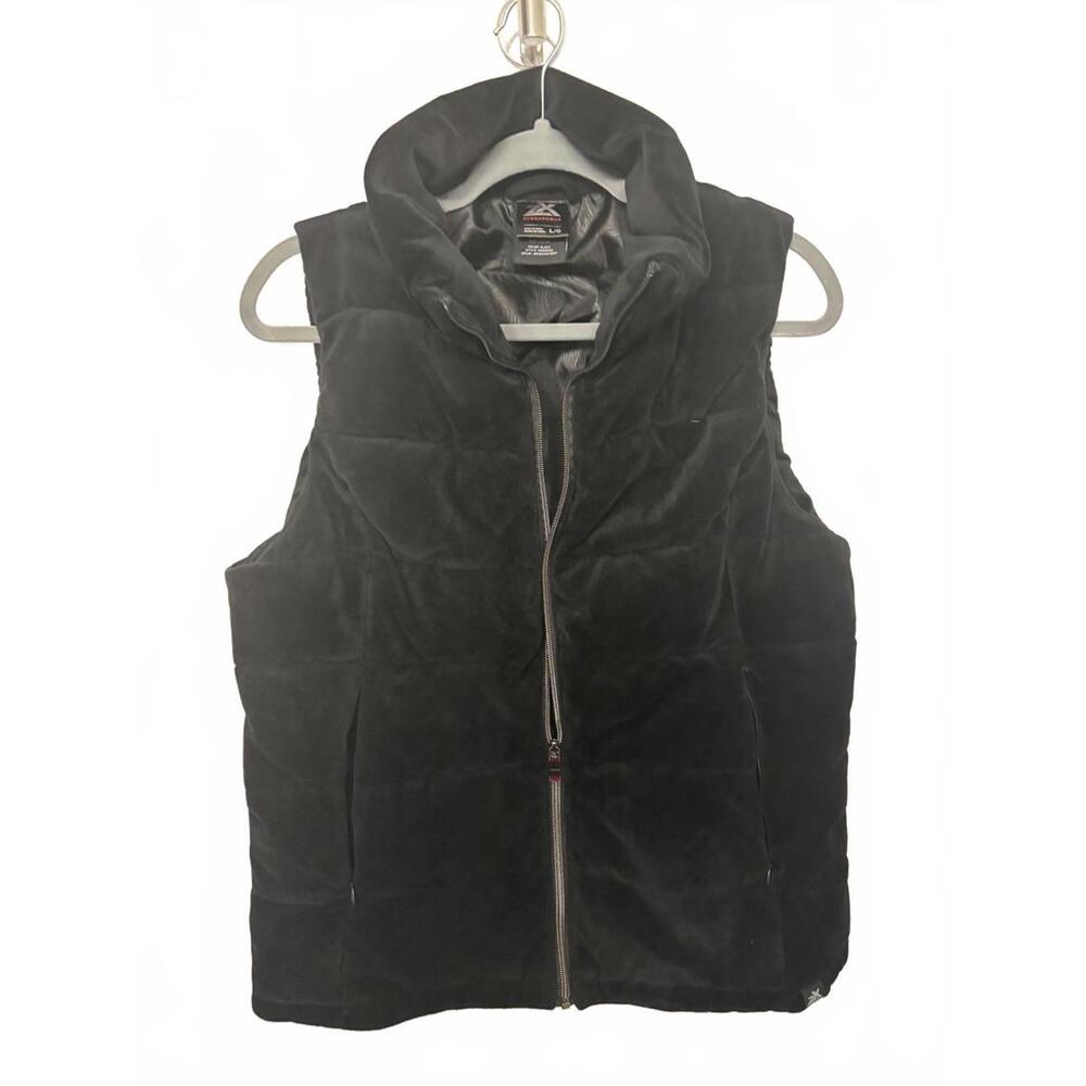 ZeroXposur Black Puffer Black Velour Vest